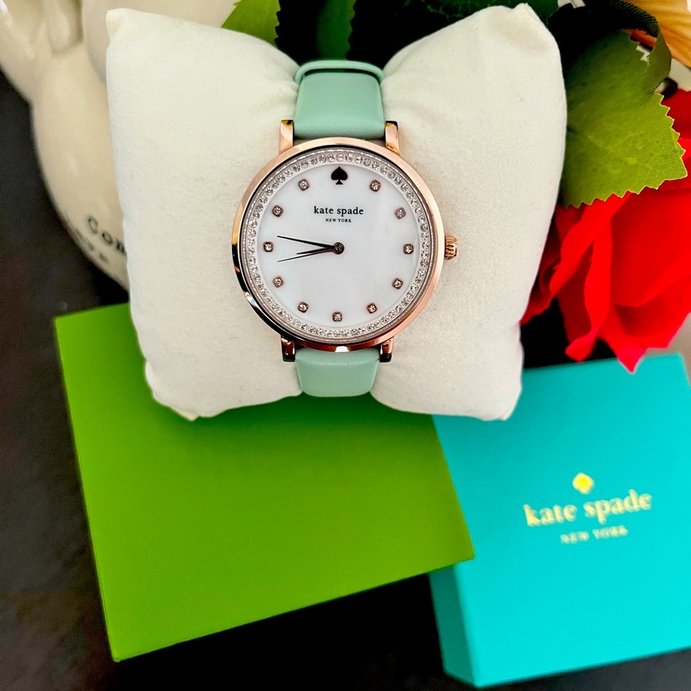 NWOT Kate Spade New York Mint Green & Gold Bezel Monterey Watch KSW1426